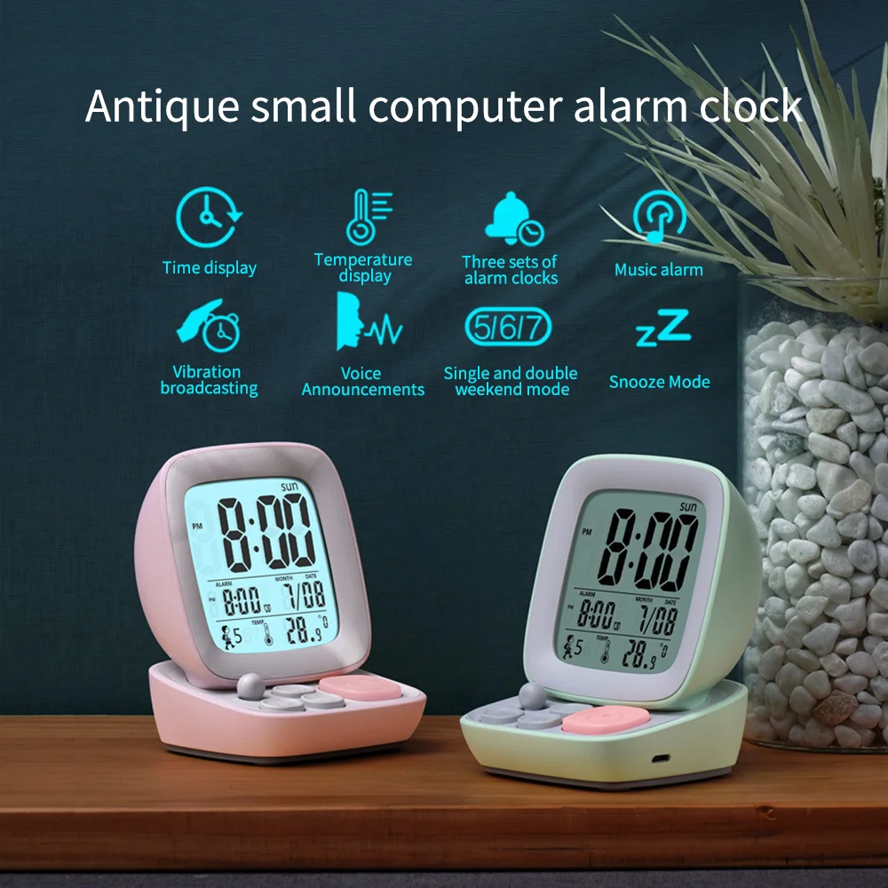 Charging Children's Electronic Cartoon Simple Led Creative Intelligent Mute Bedside Wake-up Device Kid Gift