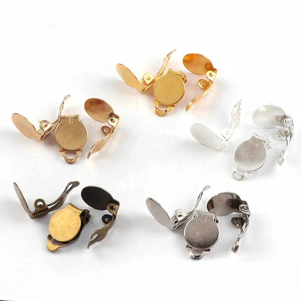 

20pcs Metal Earring Converter Flat Earring Metal Conversion Clip Metal Ear Earring Converter for Non DIY Earring Jewelry Making