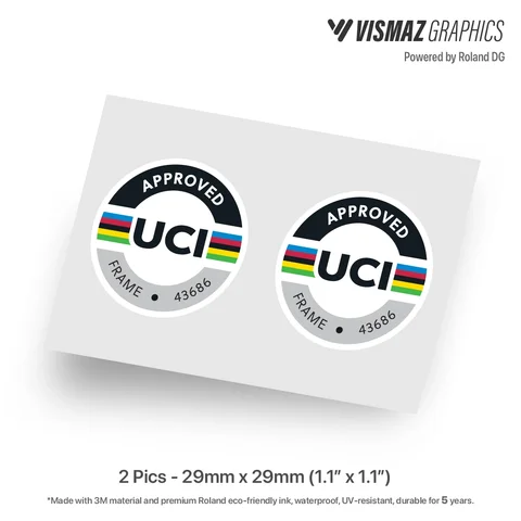Наклейка на раму велосипеда UCI Vismaz
