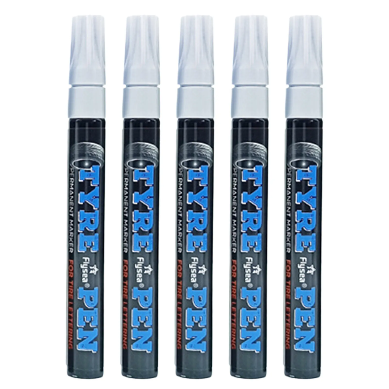 

White Marker Pen 5 Pack Acrylic White Permanent Marker Removes Car Scratches Suitable For Rubber Metal Glass Cardboard White