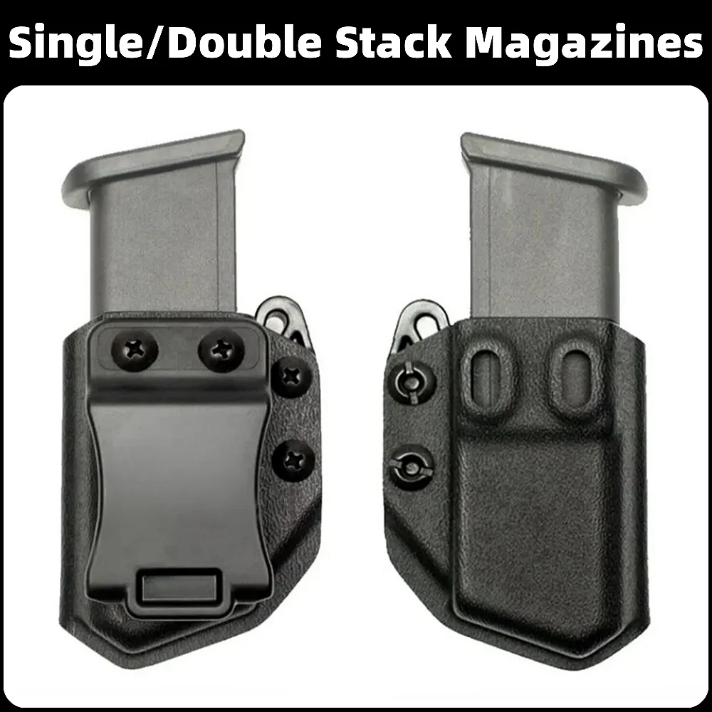 

Tactical IWB OWB 9mm .40 universal Belt Clip Single Double Stack Magazine Pouch Holster Mag Carrier Holder for Pistol gun