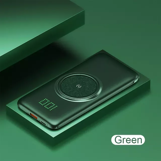 

20000mAh Wireless Charger Power Bank Built-in 4 Cables 10000mAh Powerbank Portable External Battery Charger For iPhone