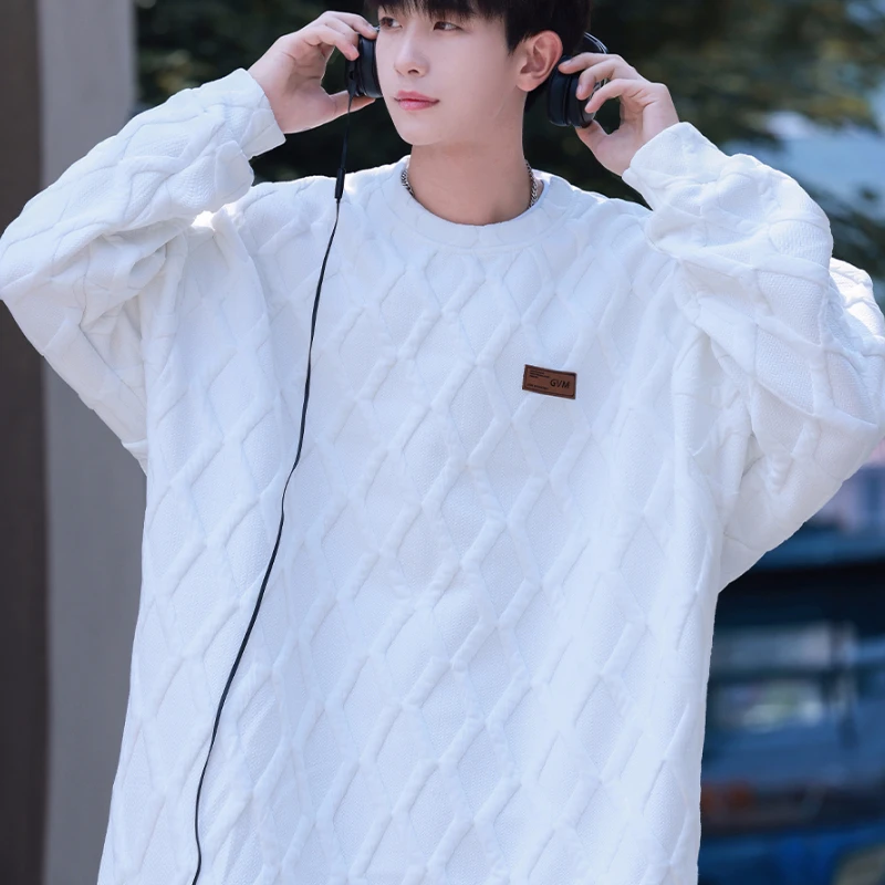 Осень-зима 2023 новые мужские свитера пуловер с объемным рисунком бриллиантов