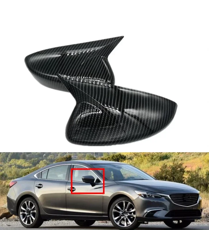 

Для Mazda 6 Atenza 2014 2015 2016 2017, автомобильное боковое зеркало заднего вида, крышка крыла, корпус внешней двери, накладка из АБС-пластика, карбон/черный