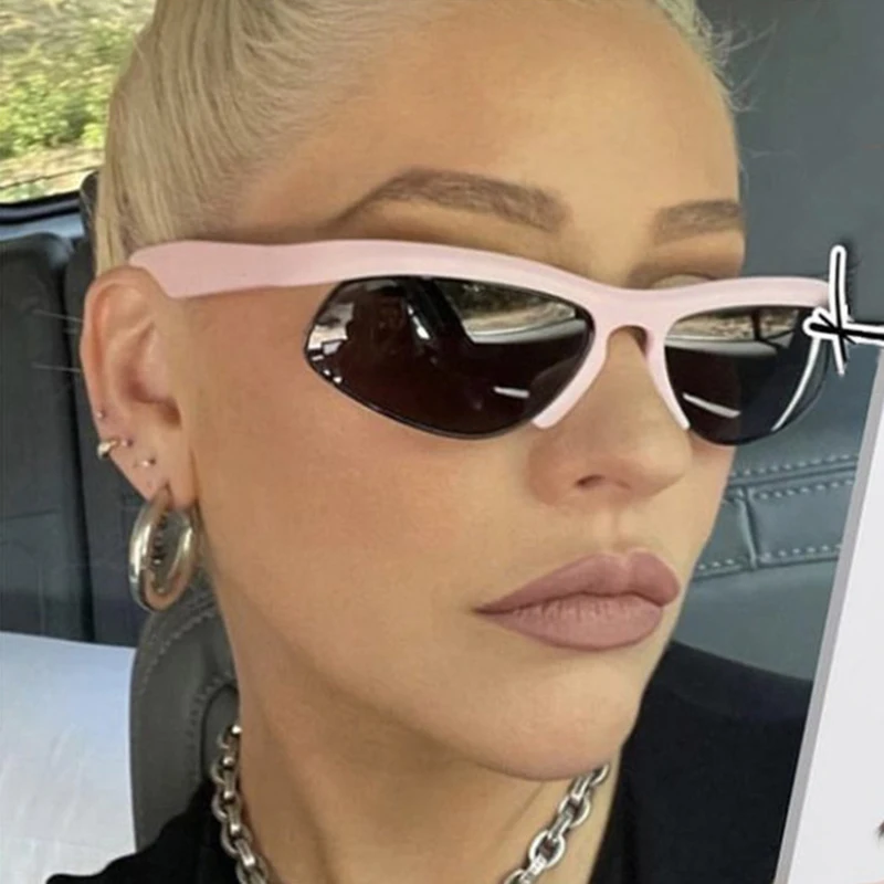 

Y2K Fashion Punk Sunglasses Half Frame Luxury Square Men Women Glasses Steampunk Vintage Shades Lady Sports UV400 Eyeglasses