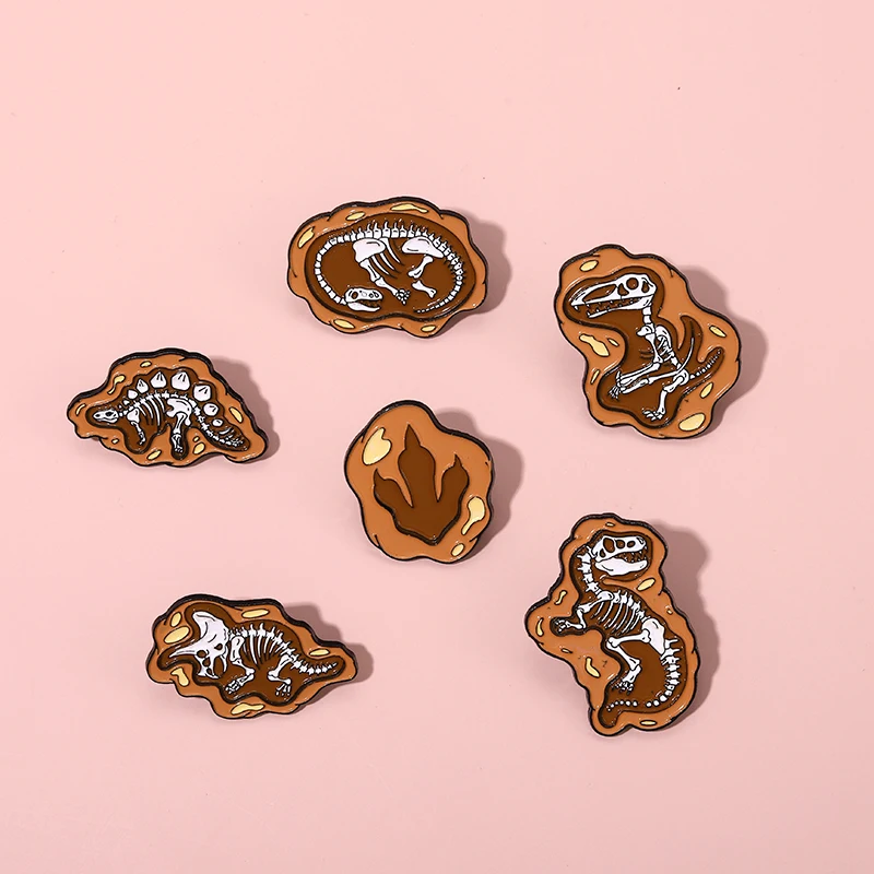 Dinosaur Fossils Brooches for Clothing Lapel Pins for Backpack Enamel Pins Badges on Bags Cool Accessories Collections Gifts images - 6