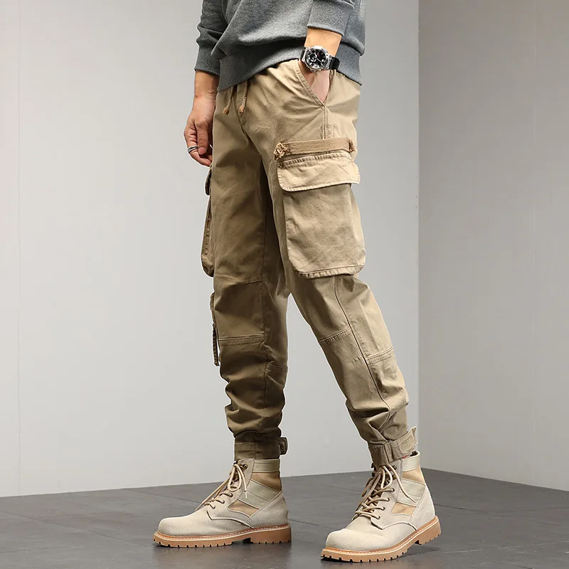 

High Quality Khaki Casual Pants Men Military Tactical Joggers Camouflage Cargo Pants Multi-Pocket Fashions Black Army Trousers