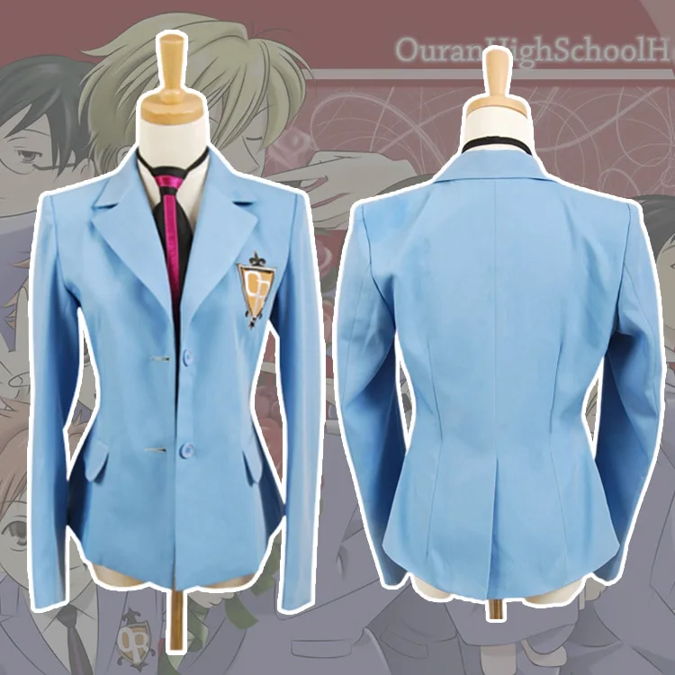

Униформа клуба ведущей школы Ouran, косплей, школьный косплей, униформа Хикару для мальчиков и девочек, униформа Харухи Kyoya, цвет синий, куртка + галстук