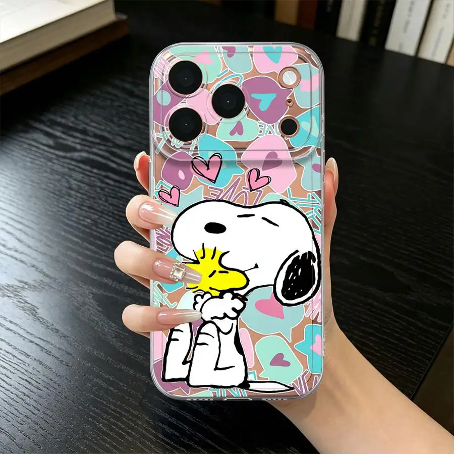 Фото Мягкий чехол для телефона iPhone 17 Pro Max, Air 12 Mini, 13, 16 Pro, 15, 14 Plus, XS Max, 11 Pro, 17e, XR с милым мультяшным принтом Снупи №4