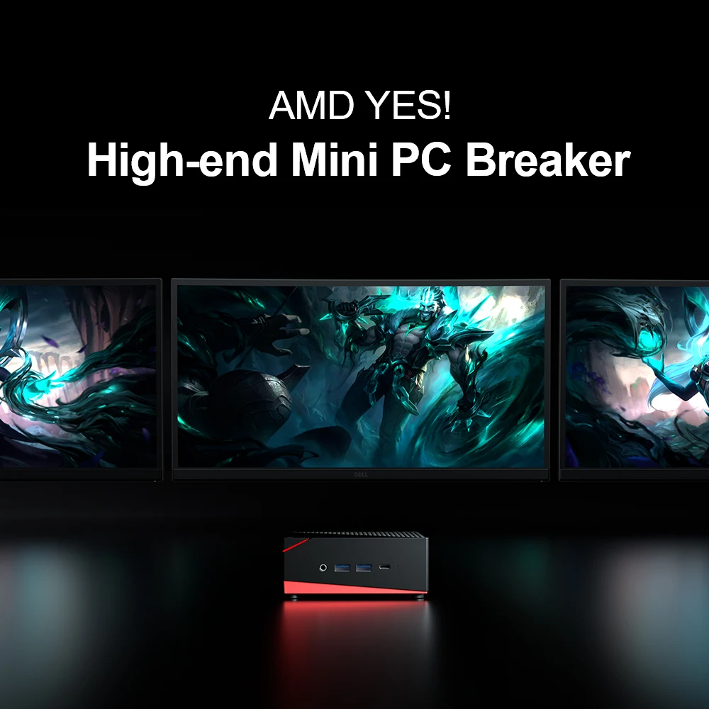 

Kingnovy мини игровой пк AMD Ryzen 5 4500U 2 * LAN 2 * DDR4 Max 64 ГБ настольный игровой компьютер Windows 10/11 Pro 3x 4K дисплей