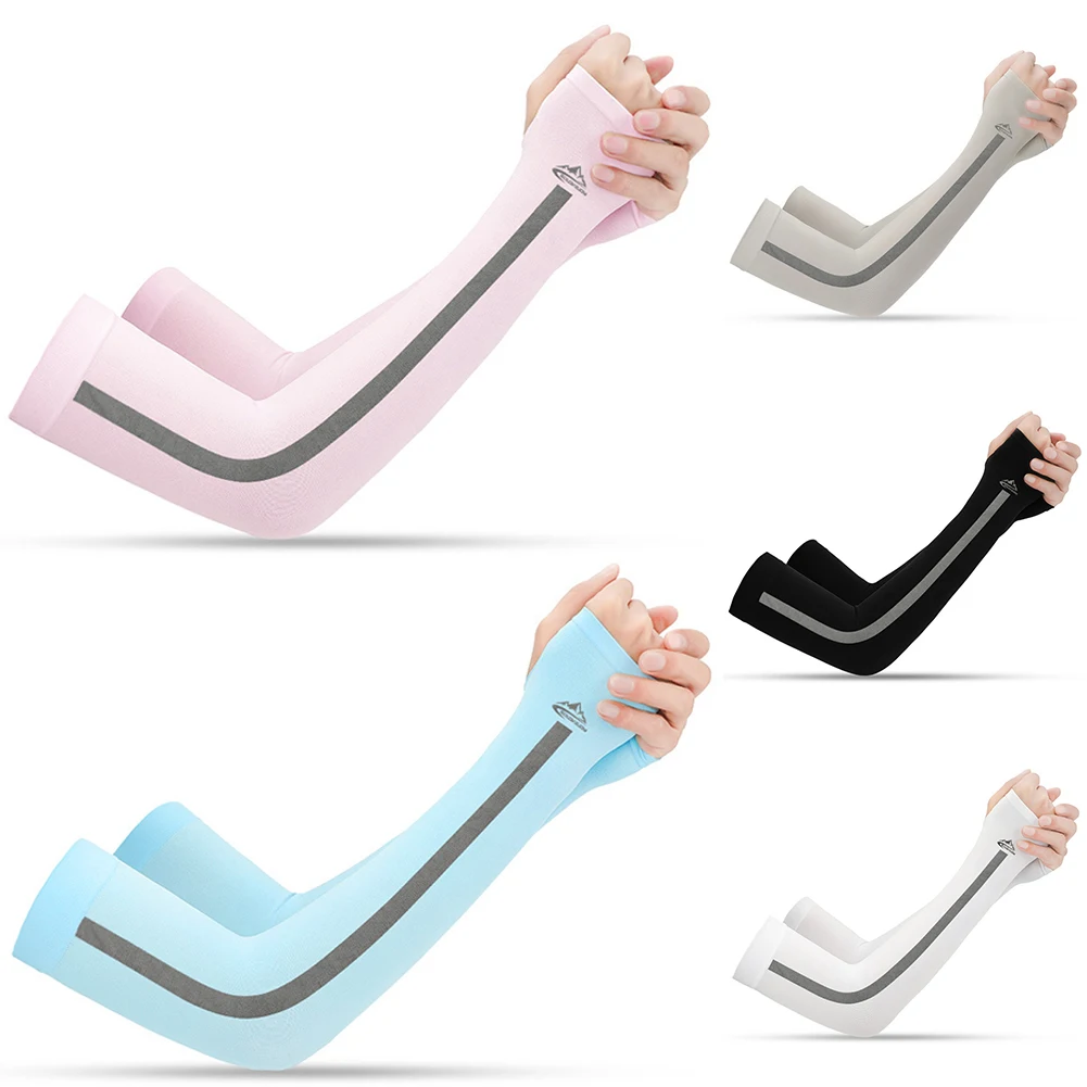 

1 Pair Arm Sleeves Outdoor Sports Cycling Cooling Arm Sleeves UV Sun Protection Breathable Warmers Cover For Golfing Fishing
