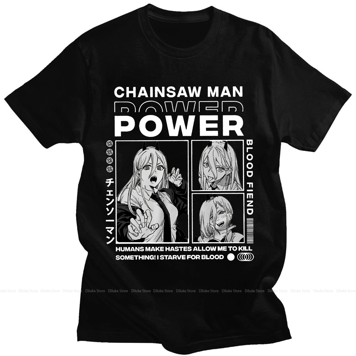 

Chainsaw Man Denji Power Anime Fashion Prints Oversized T-shirt Women/Men T-shirts with Short Sleeves Casual Streetwear Tops