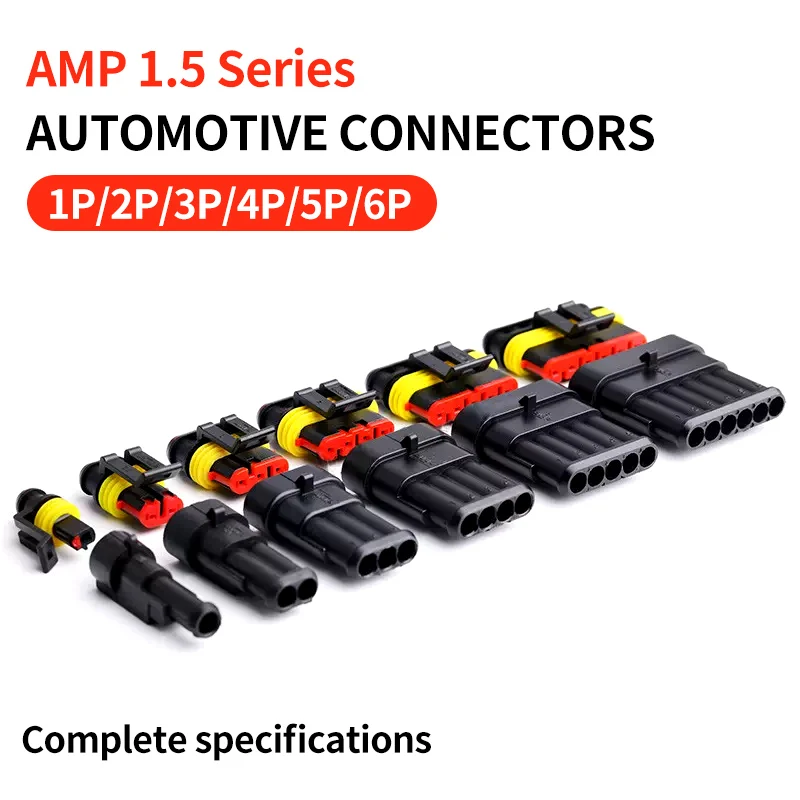 Автомобильный разъем серии AMP 1 5 электрическая Водонепроницаемая вилка 1P/2P/3P/4P/5P/6
