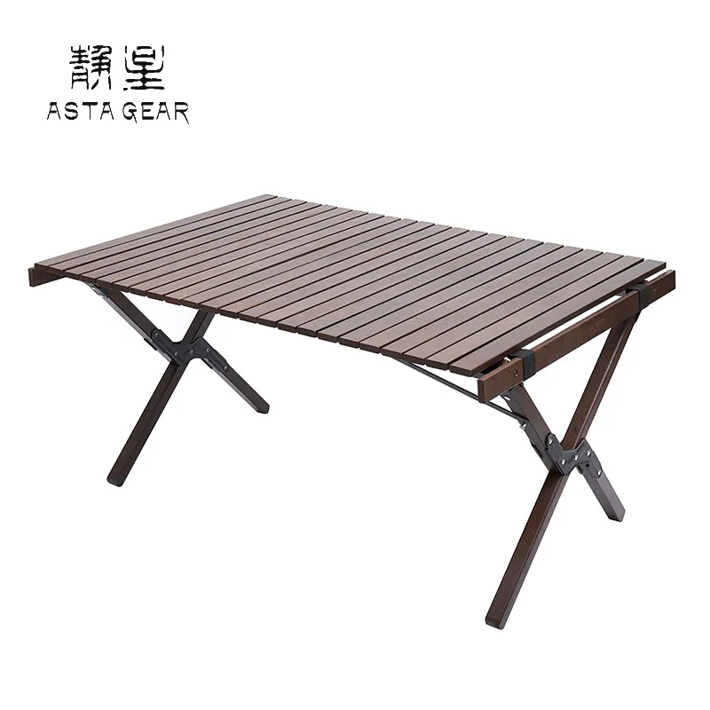 

Asta Gear Folding Outdoor Table Camping Wooden Egg Roll Picnic Desk Garden Party Portable Travel Hiking Furniture