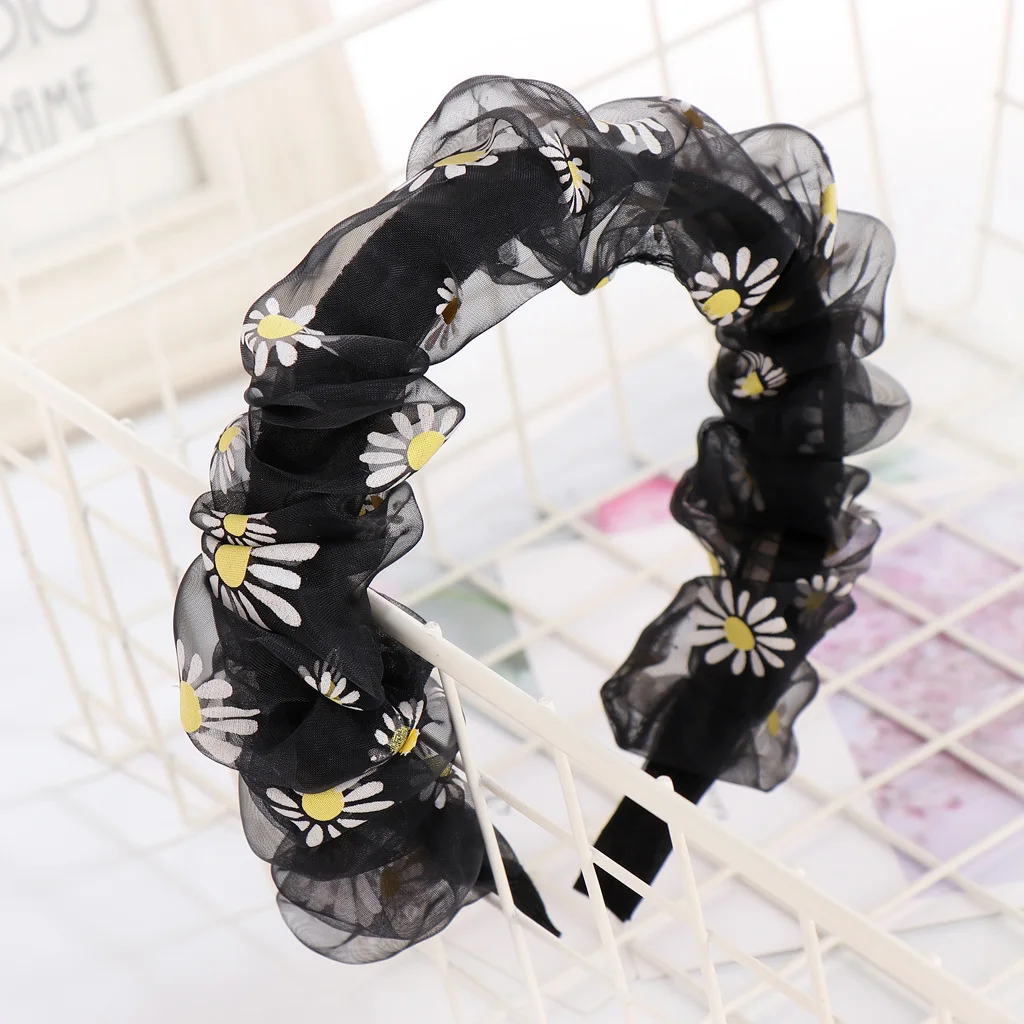 

Small Daisy Wrinkle Hairband Pure Color Simple Wild Fresh Headband Trend Fashion Hairpin