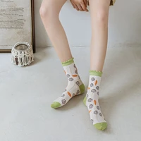 cute harajuku plaid fashion design breathable girls gift women socks korean style socks cotton hosiery mid tube socks