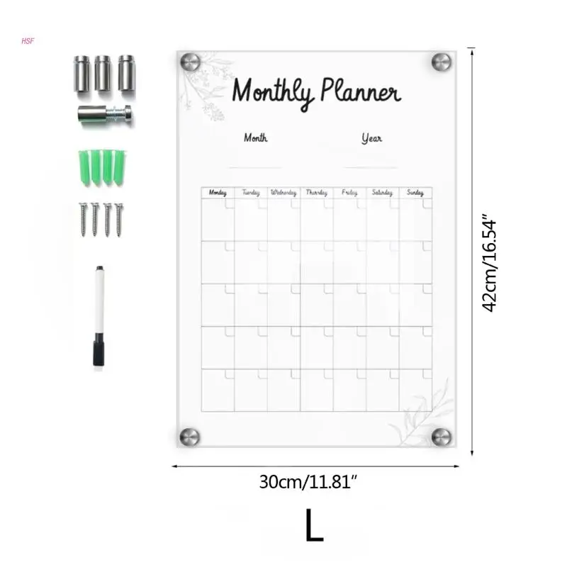 

Акриловая доска с календарем для создания списка, белая доска для украшения стен