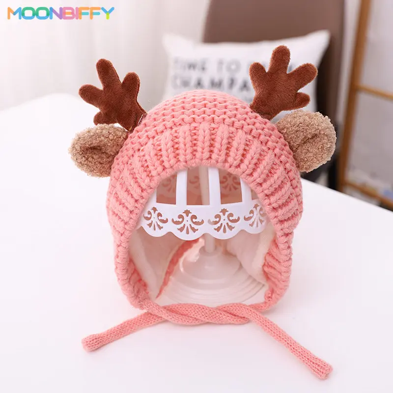 

Winter Baby Cartoon ears earmuffs Hats Newborn Cute Woolen Knitted Hats Toddler Kids Keep Warm Knitted Hats