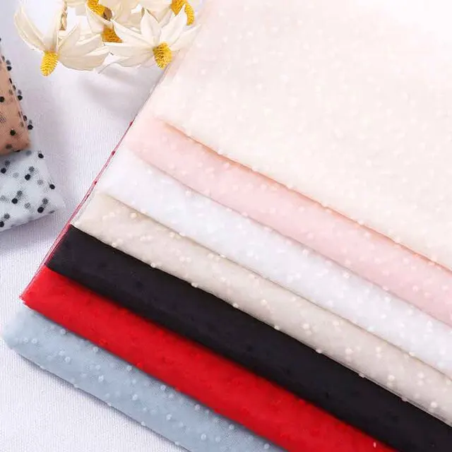 1 ярд красная розовая белая черная ниспадающая сетка в горошек Тюлевая ткань