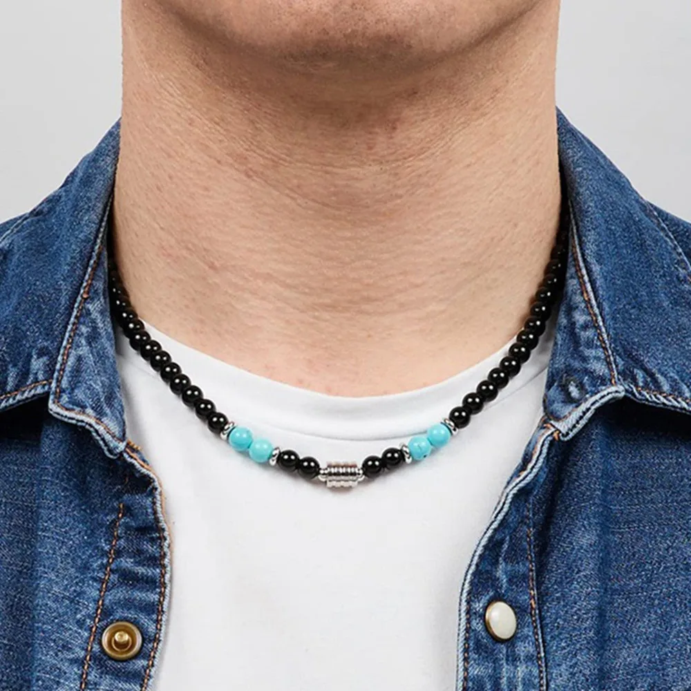 Мужское и женское ожерелье из натурального камня 6 мм