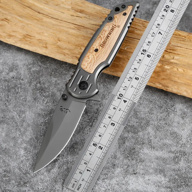 

Складной тактический нож с деревянной ручкой, портативный титановый Карманный резец, универсальные спасательные инструменты для выживания, Походный нож для выживания на природе
