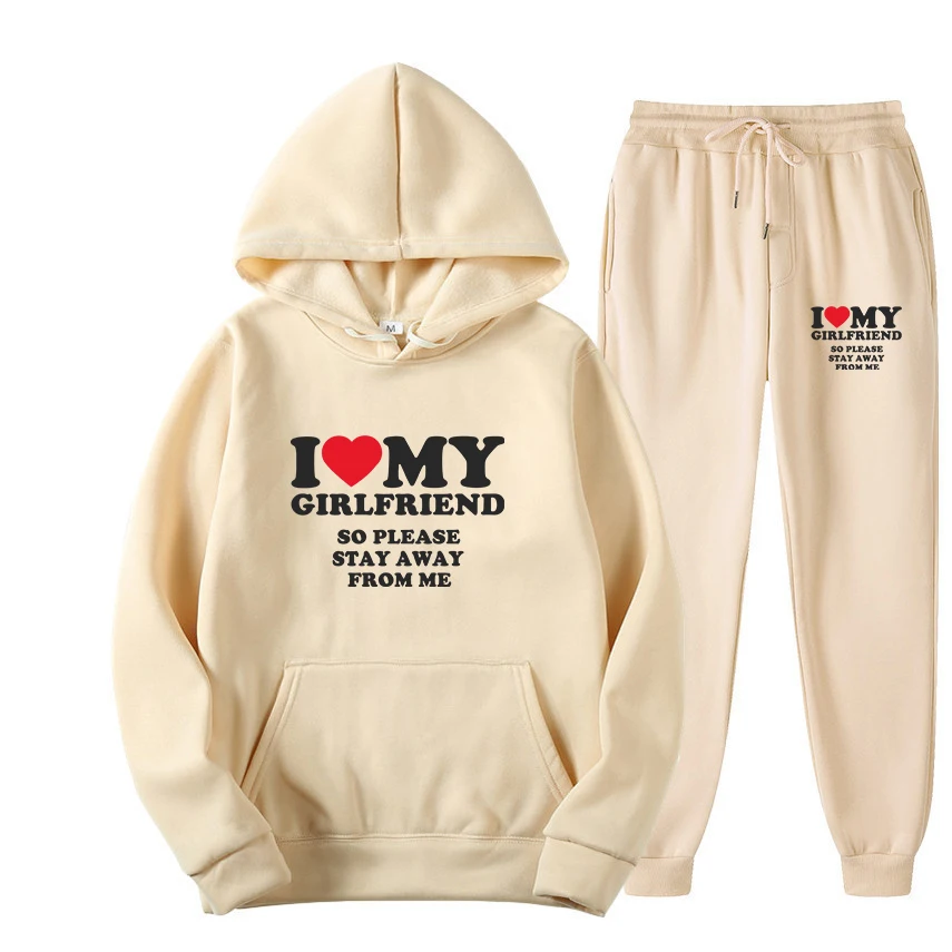 Sweater Set I Love My Girlfriend Shirt So Please Stay Away From Me Funny Bf Gf Sayings Quote Valentine Men Women Prints Hoodies