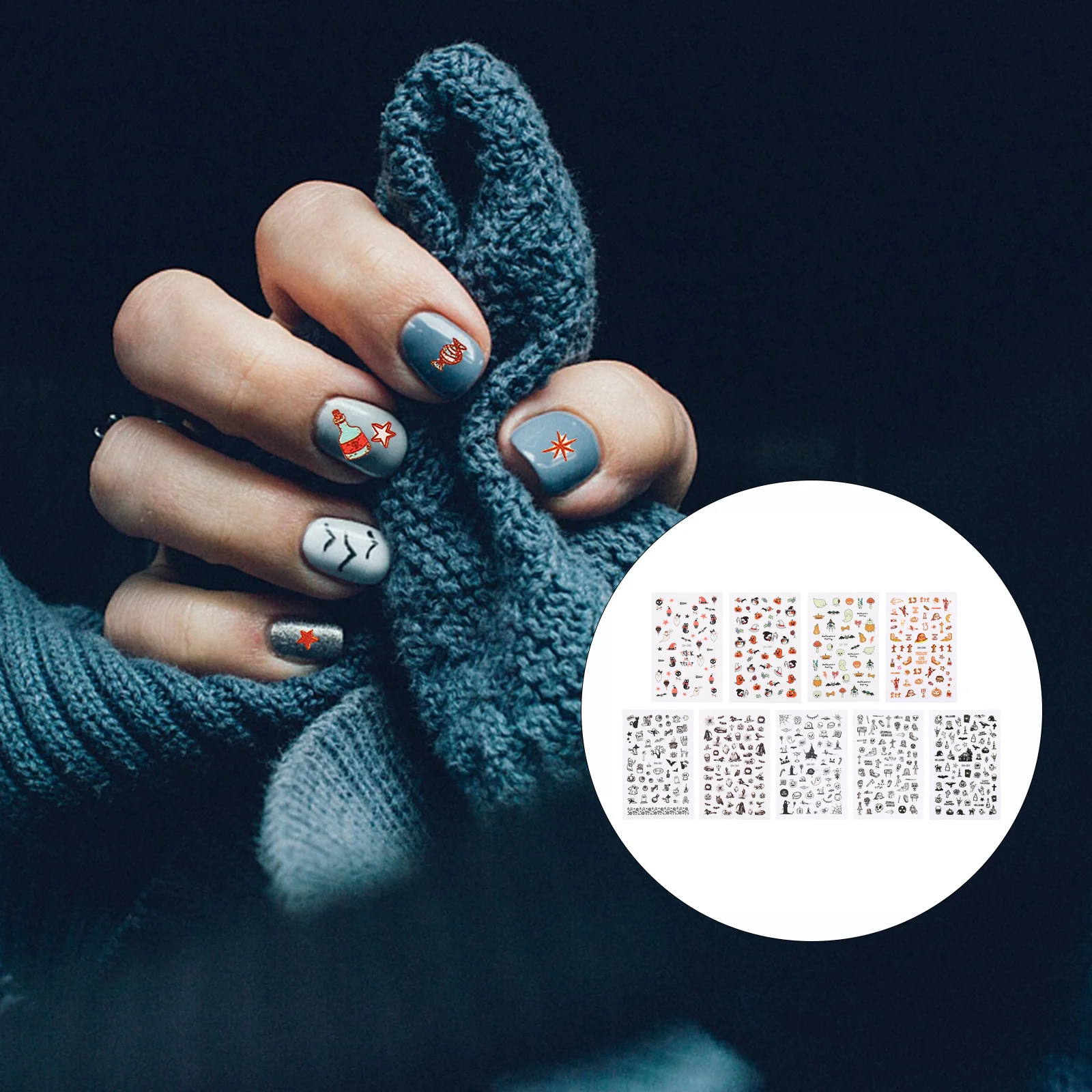 

Sheets Luminous Nail Sticker Manicure Adhesive Nail Tattoos Sticker