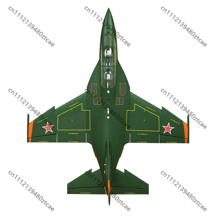 Фото Радиоуправляемый самолет Yak-130 с 70-мм EDF-турбиной, зеленый, 6S PNP, электрический, с 12-лопастным импеллером, тренировочный, с выдвижным шасси №1