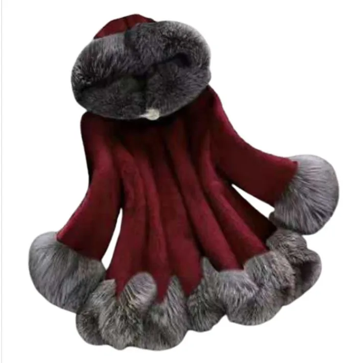 Autumn  Winter Women's Faux Fur Coat Luxury Lady Elegant Wedding Party Fur Medium Long Mink Fur Fox Fur Women's Coat