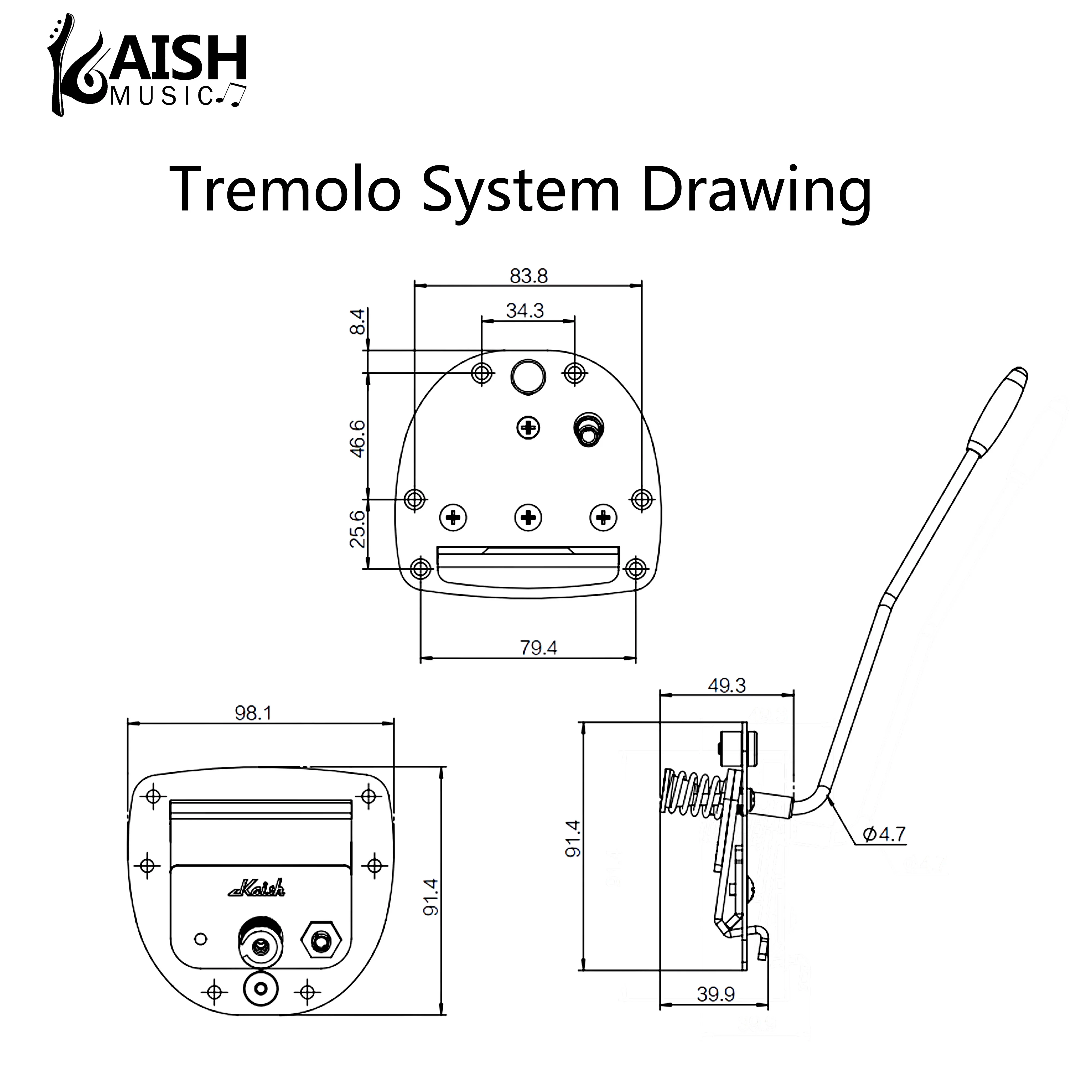 Фото Электрогитара Tremolo System Bridge Vibrato Tailpiece с Whammy Bar Tremolo Arm для Fender Jaguar/Jazzmaster №3