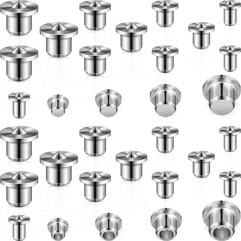 

32 Pieces Dowel Pins Center Point Set Solid Dowel Tenon Pointed Dowel And Tenon Center Kit (6/8/ 10/12 Mm)