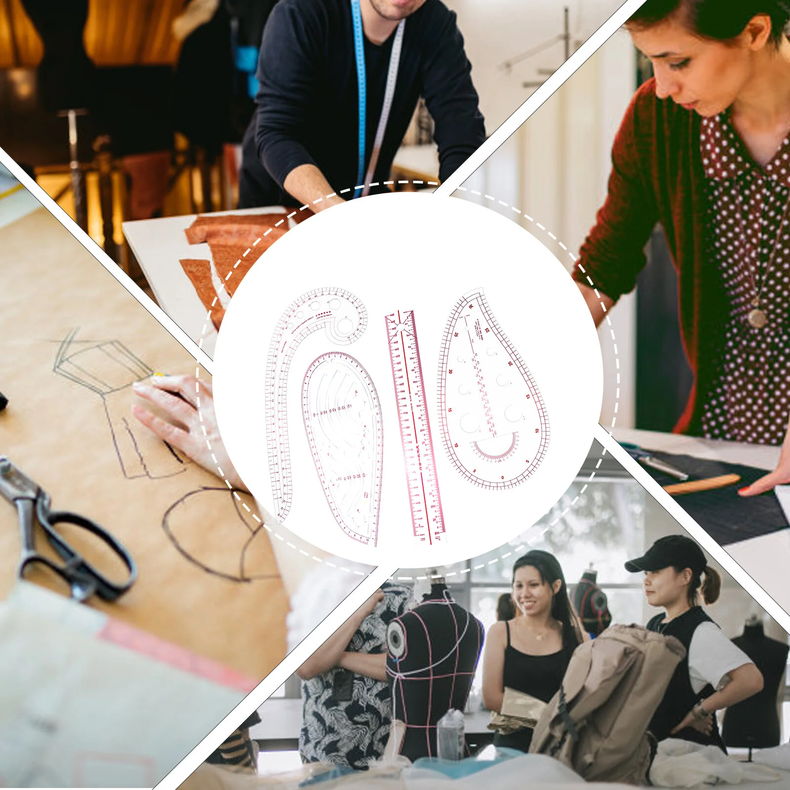 

4 шт. линейка для шитья, инструменты для портного ремесла, Наборы инструментов для одежды, точные пластиковые линейки, руководство по метрической ткани