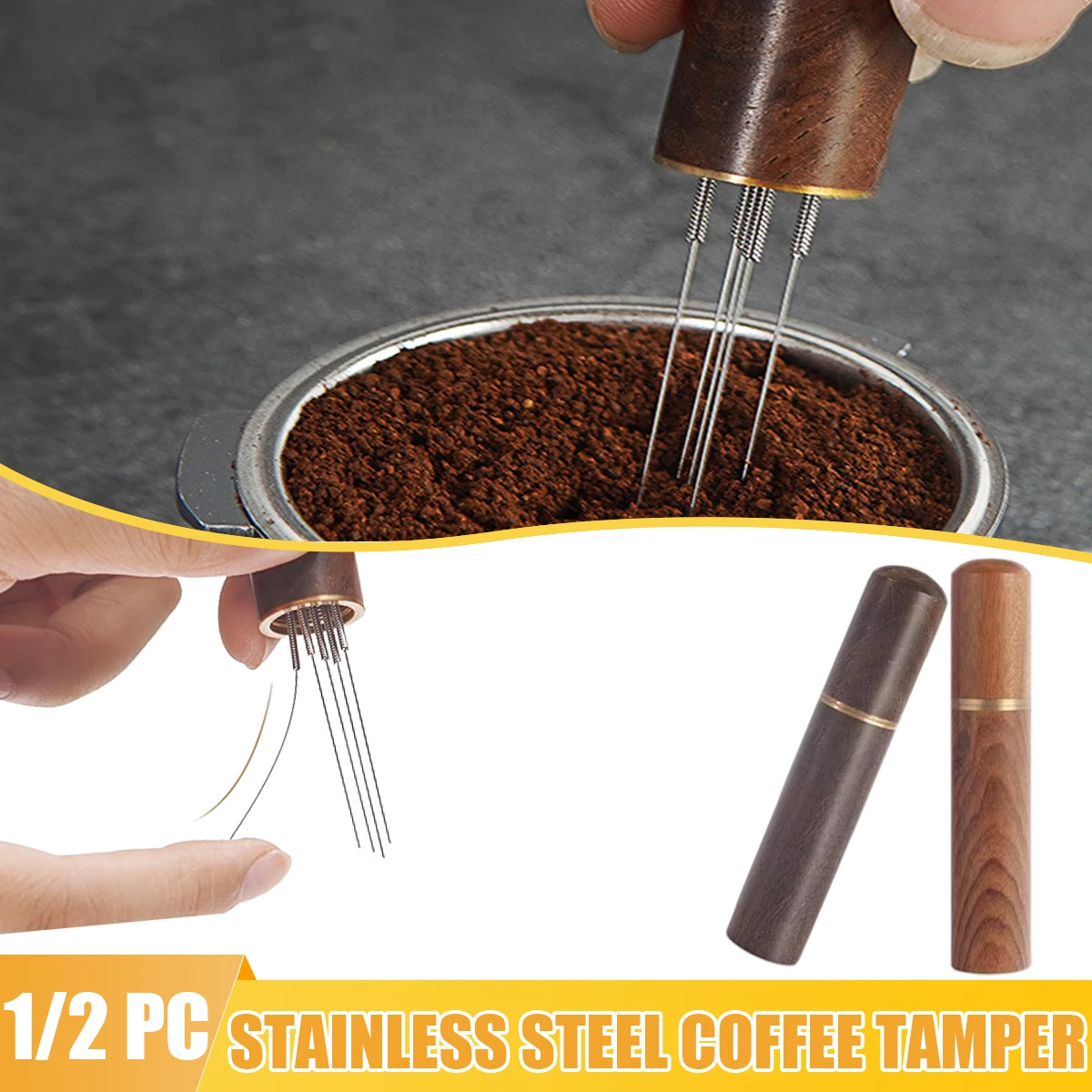 Темпер для кофе эспрессо из нержавеющей стали с плоским основанием мешалка