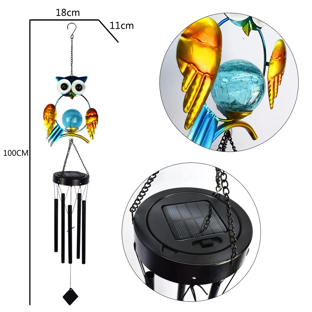 Солнечная уличная лампа для двора дома и сада водонепроницаемая синяя сова