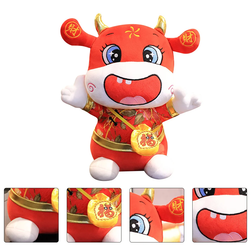 

Китайская корова со знаками Зодиака, мягкая кукла, плюшевые игрушки Ox, украшение для дома и офиса