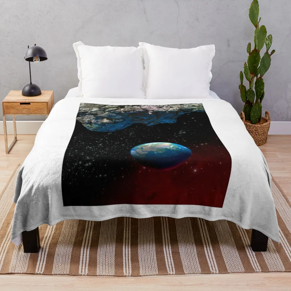 Астророид и планета Земля (F010/3801) Одеяло Роскошные утолщенные лохматые мягкие