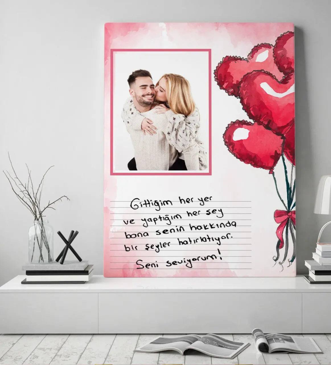 

Personalized Custom Your Own Type Hand Mail Photo Gift Canvas Table 50x70cm-3