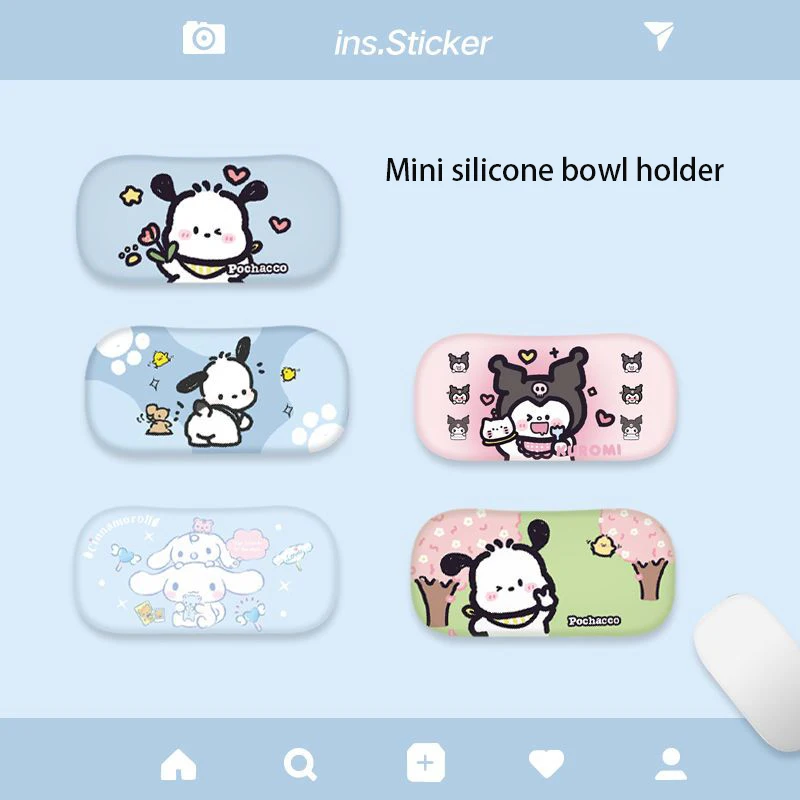 

Kawaii Sanrio Kuromi Cinnamoroll Pochacco Cartoon Silicone Keyboard Hand Rest Wrist Brace Mouse Pad Comfortable Festive Gifts