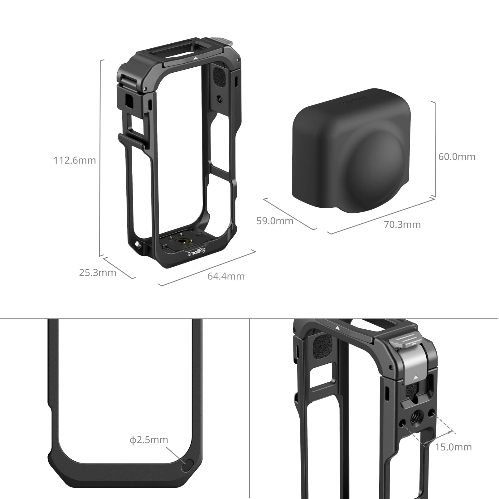Фото Кейс SmallRig X6 для Insta360 X6 с силиконовой крышкой объектива, шумопоглощающей пеной и быстросъемным креплением с отверстием 1/4