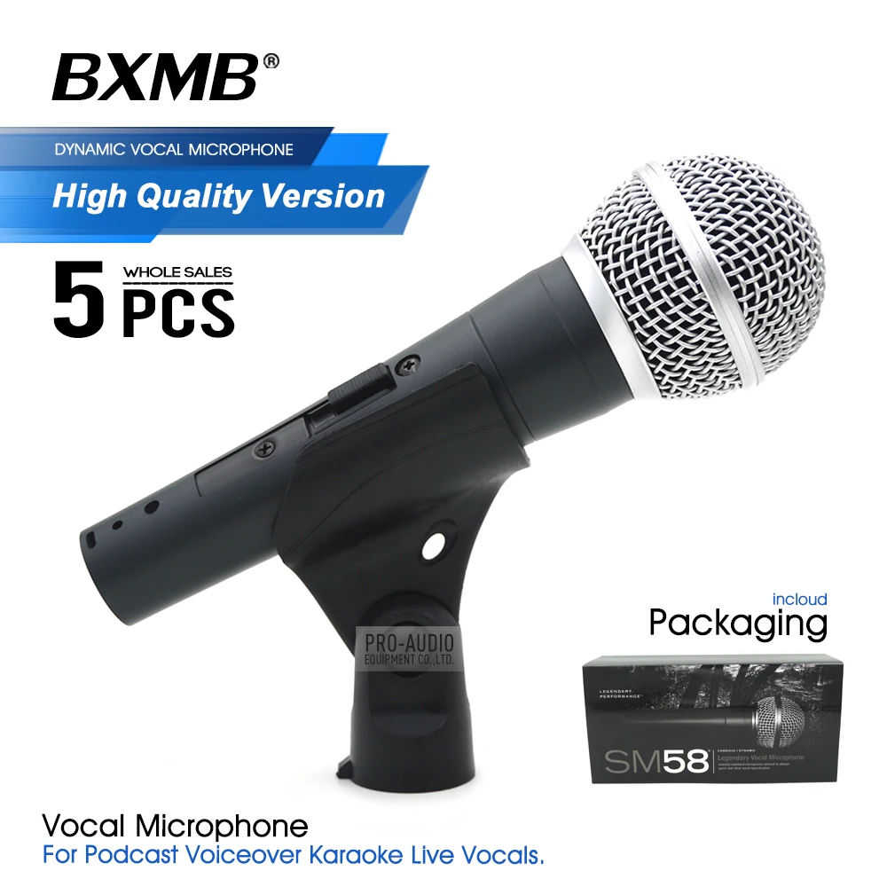

5pcs High Quality Professional Wired Microphone SM58 SM58S Dynamic Mic with ON/OFF Switch For Karaoke Live Vocals Performance