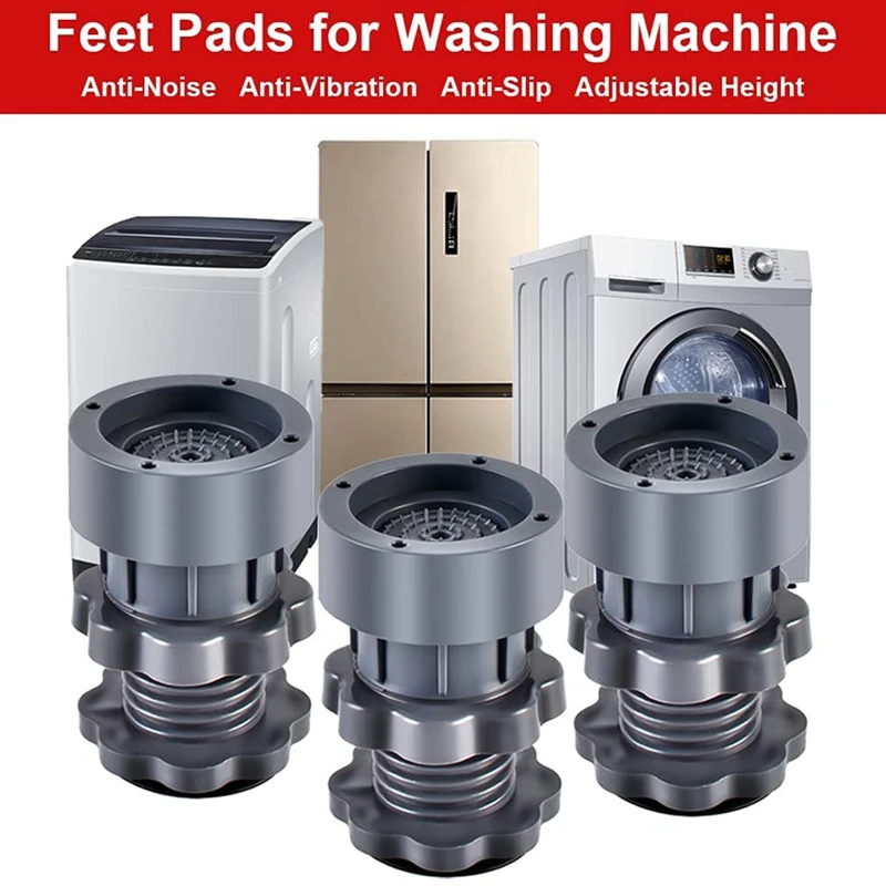 4Pcs Adjustable Height Washing Machine Foot Pads Anti Vibrat