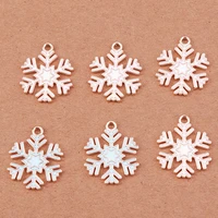 10pcs cute enamel winter snowflake charms for jewelry making new year earrings pendants necklaces diy christmas charms accessory