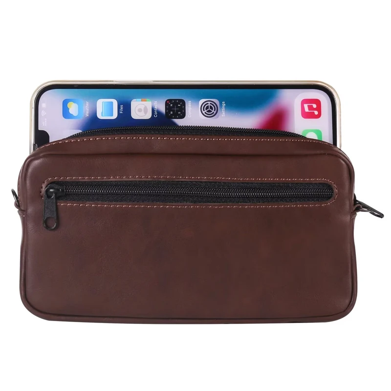 Фото Сумка для телефона Samsung Galaxy Z Fold6/Fold5/Fold4 S24Ultra S24FE S23Plus, кожаный чехол, универсальная сумка через плечо для телефона на молнии №4