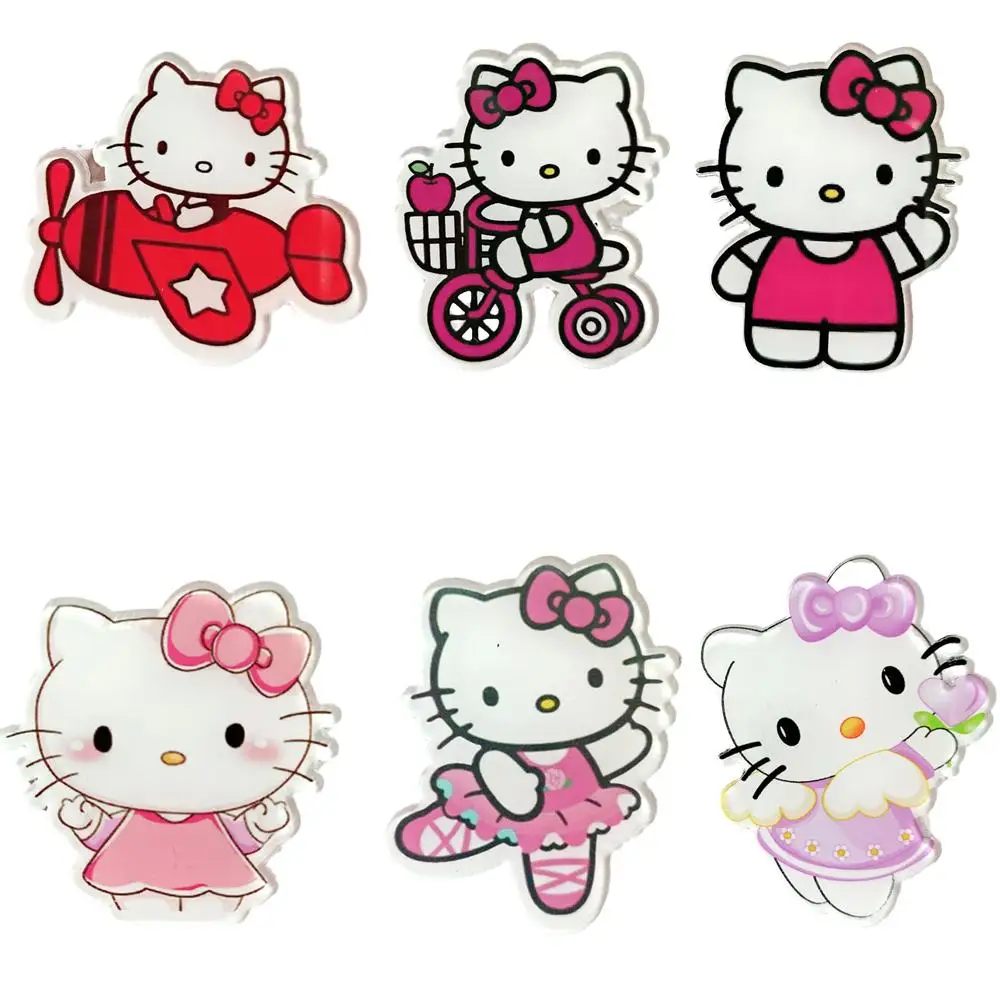 

Kawaii Anime Cartoon Kt Cat Brooch Harajuku Cute Pink Micro Chapter Cute Girl Heart Shoes Bag Hairpin Patch Jewelry Girl Gift