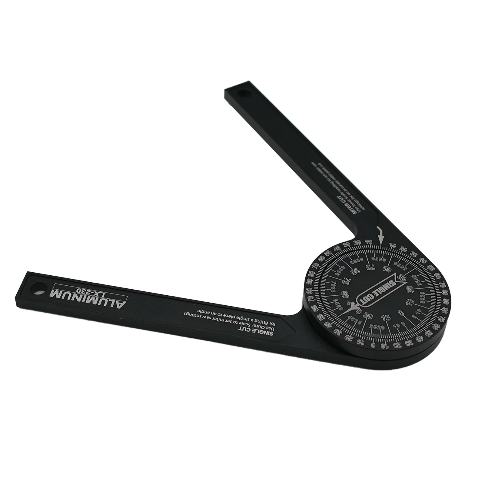 

7inch Single Cut Angle Finder Woodworking Home Engraved Scales Portable Easy Read Rust Proof Black Aluminum Miter Saw Protractor