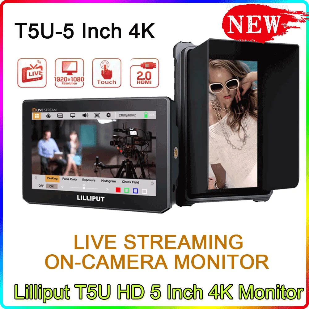 

5-дюймовый HD-монитор LILLIPUT T5U с сенсорным экраном, накамерный режиссер для прямой трансляции, внешний дисплей для съемки видео в Youtube