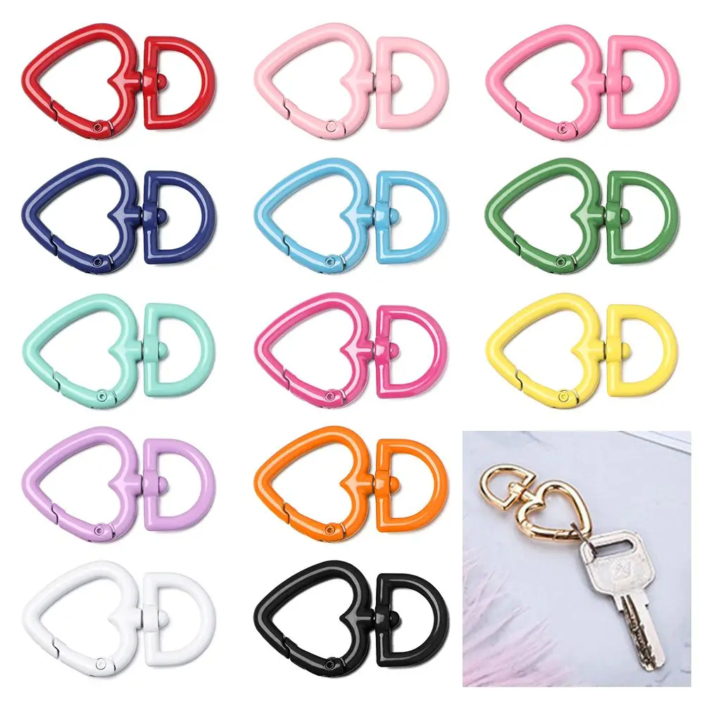 

Plated Gate Zinc Alloy Hooks Heart Style Spring Ring Buckles Snap Clasp Clip Purses Handbags Carabiner Bag Belt Buckle