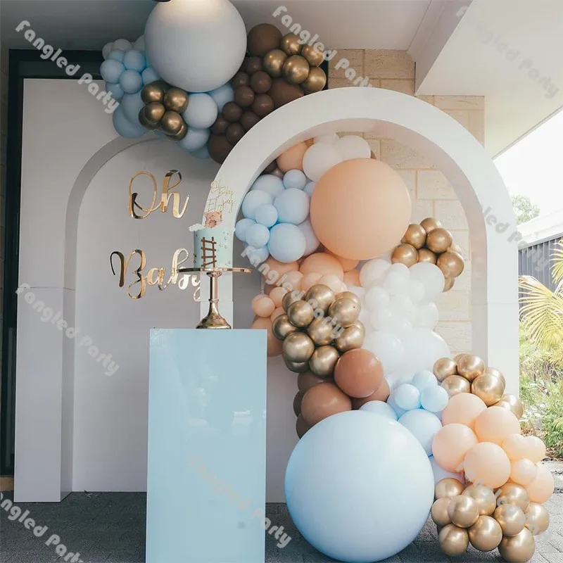 

178 шт. Макарон синий кремовый персиковый воздушный шар цепочка матовый белый карамельный набор воздушных шаров для будущей мамы пол раскрыт...
