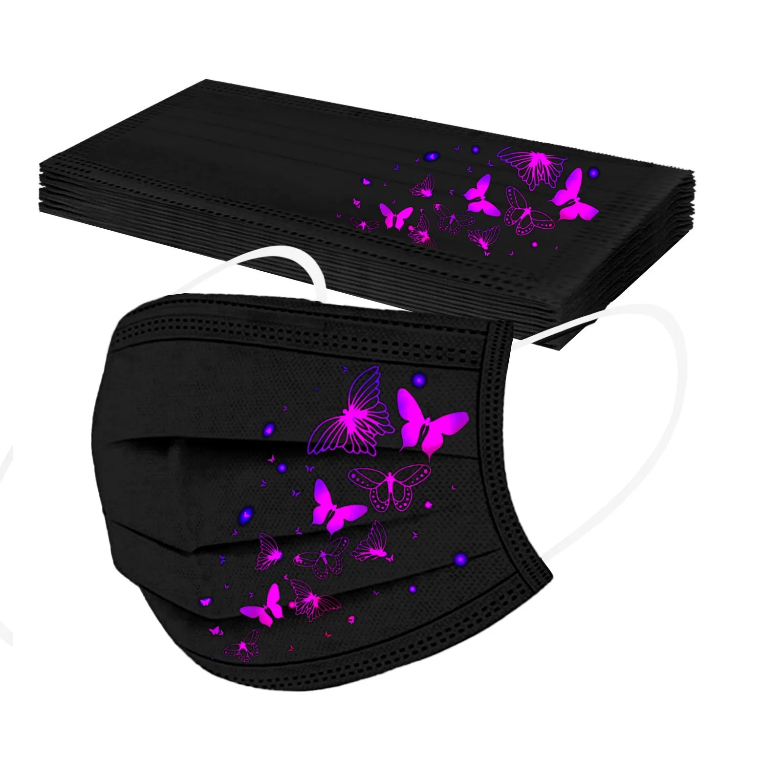 Маска одноразовая Защитная с принтом бабочки для взрослых 10 шт. |
