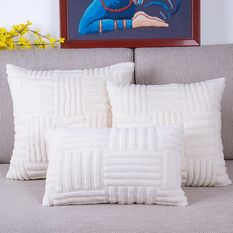 New Plush Cushion Cover 30x50 45x45 50x50cm Pattern Design P